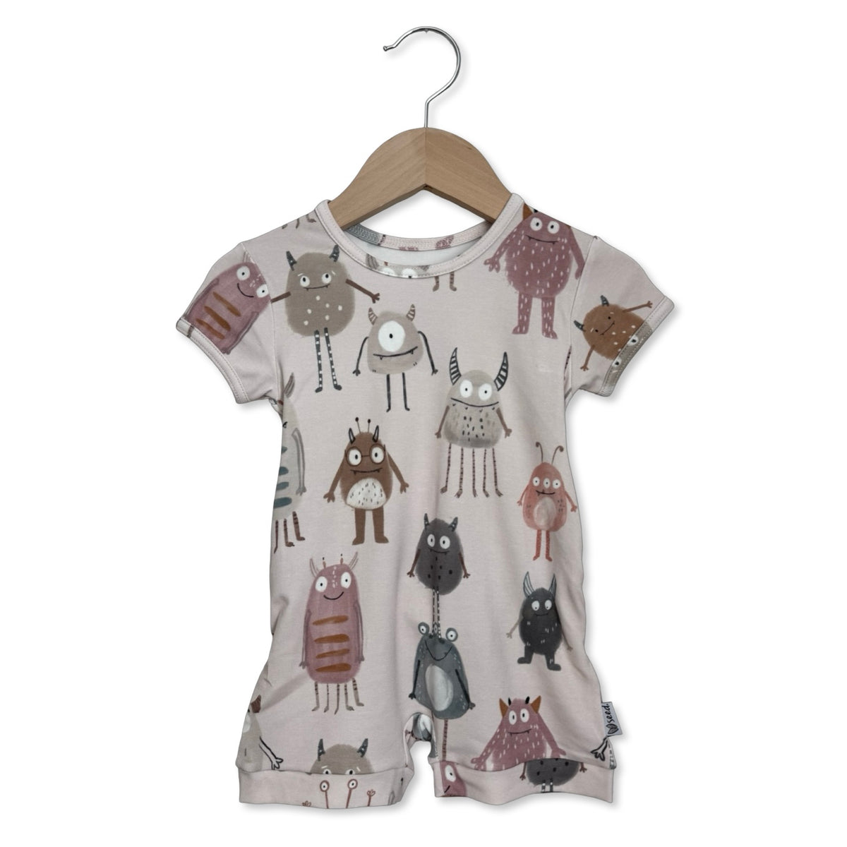 Pink Little Monsters Shorty Romper Luxe Edition | Cotton Bamboo Blend