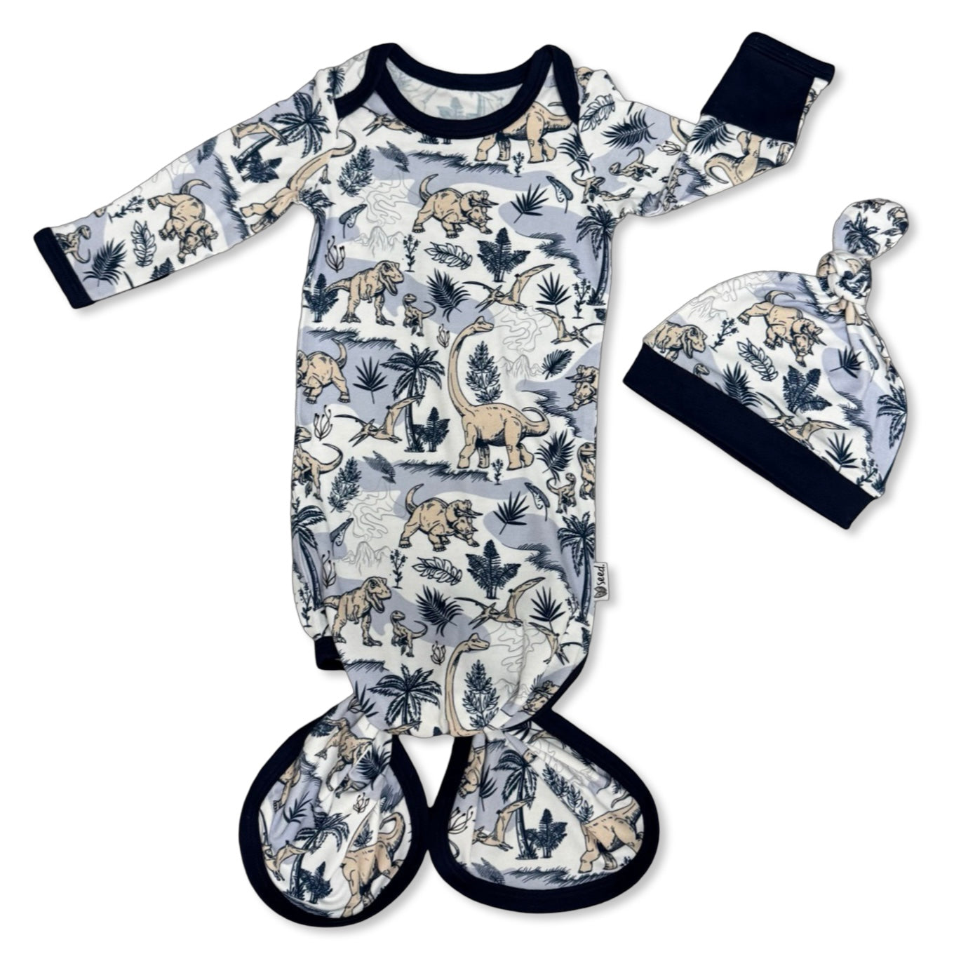 Jurassic Knotted Gown & Beanie