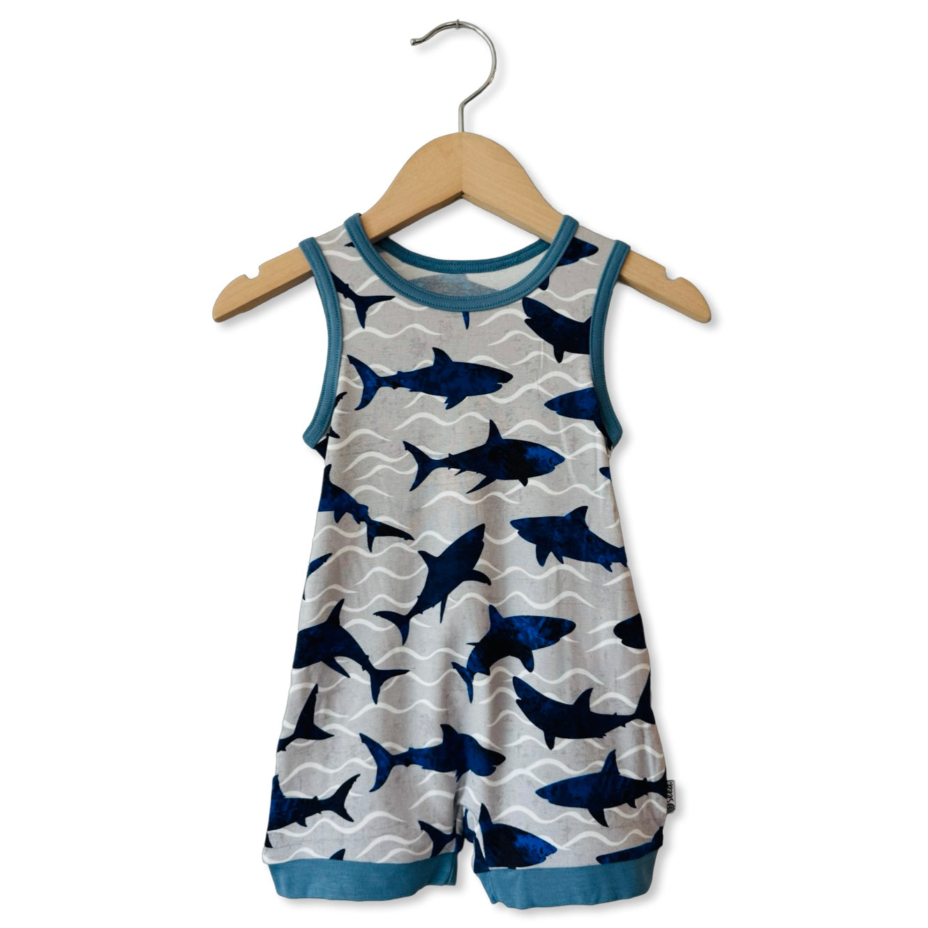 Feelin' Sharky Sleeveless Shorty Romper