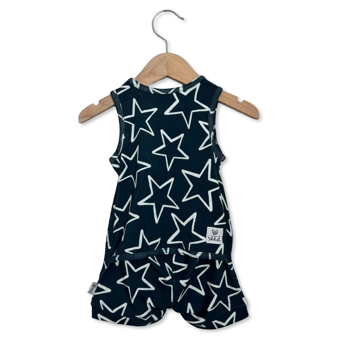 Star-Spangled Sleeveless Shorty Romper Luxe Edition | Cotton Bamboo Blend