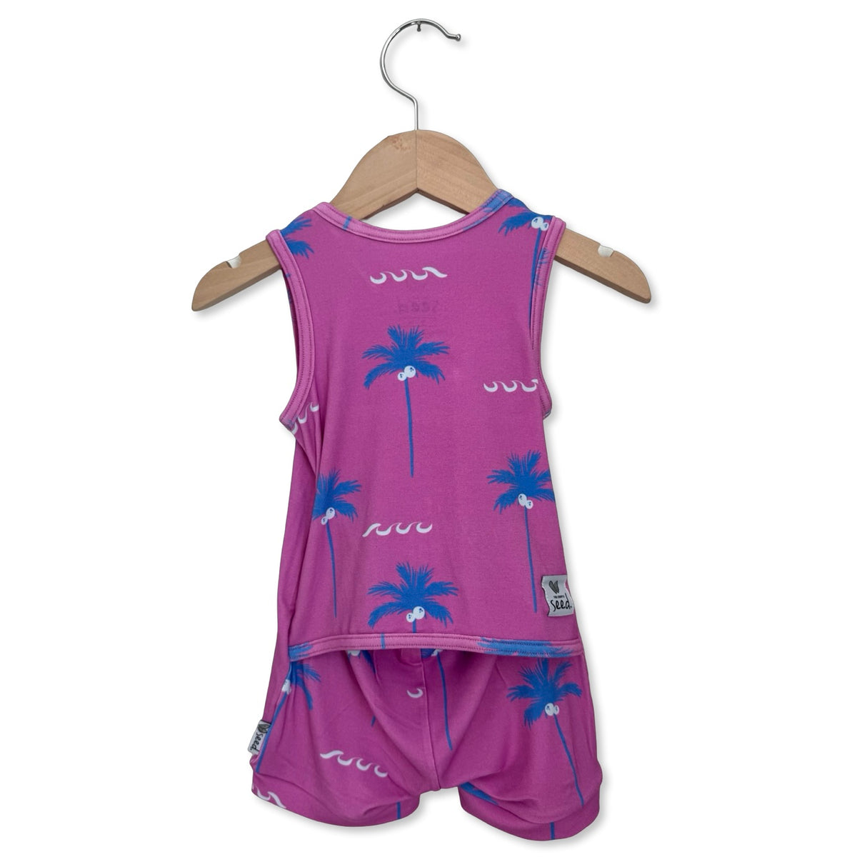 Electric Palm Sleeveless Shorty Romper