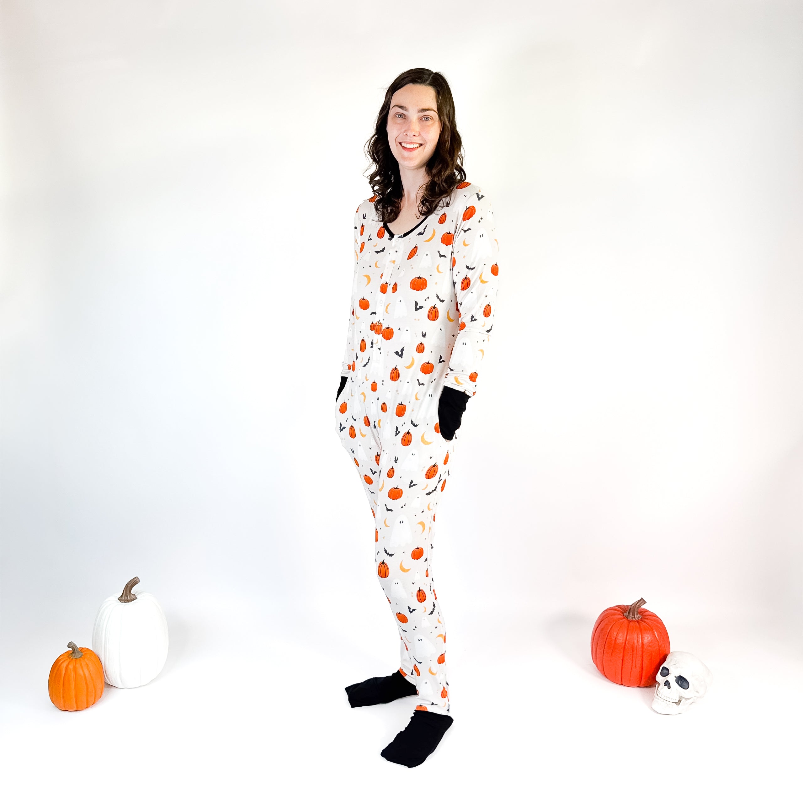 Boo Bash At Your Leisure Snap Down Adult Romper