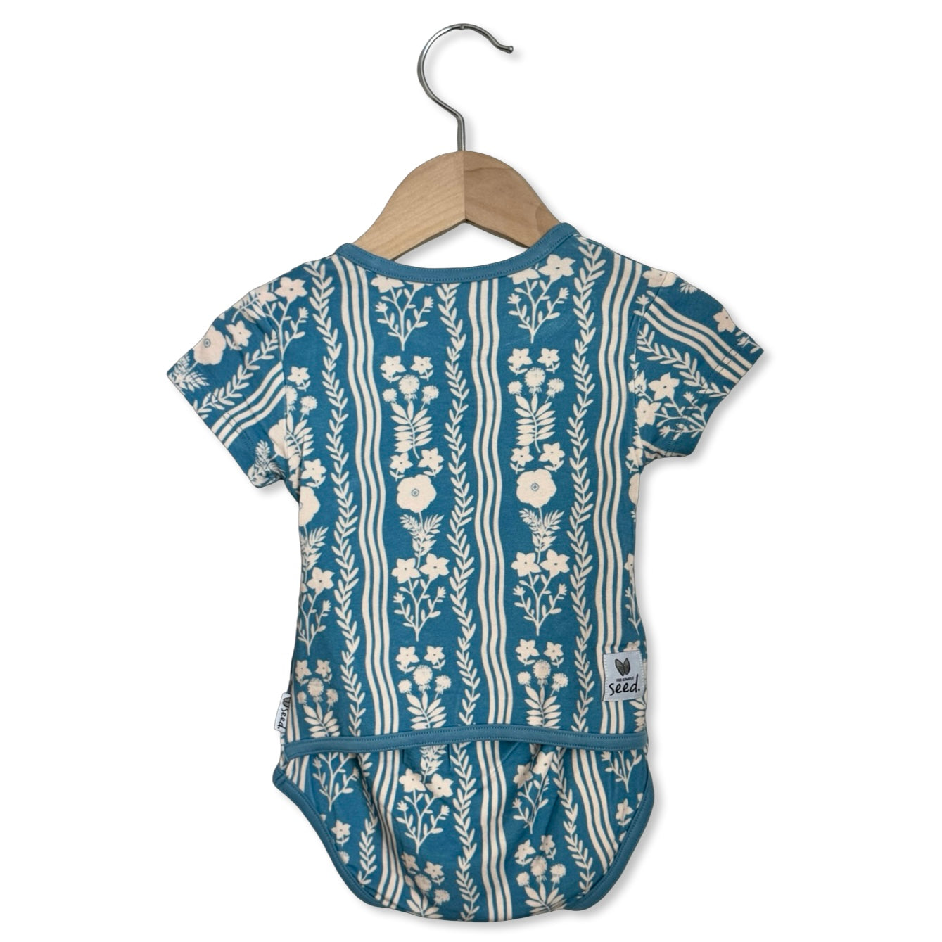 Whimsy Blue Short Sleeve Snuggle Bug Bodysuit