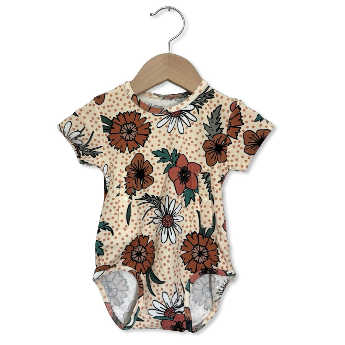 Flowering Frolic Tube Access Short Sleeve Bodysuit Luxe Edition | Cotton Bamboo Blend