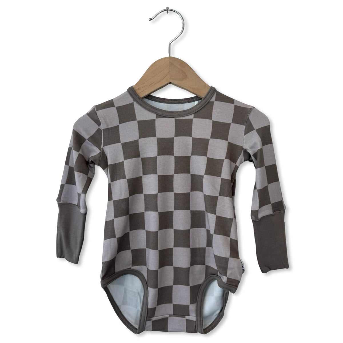 Cocoa Check Snuggle Bug Long Sleeve Bodysuit