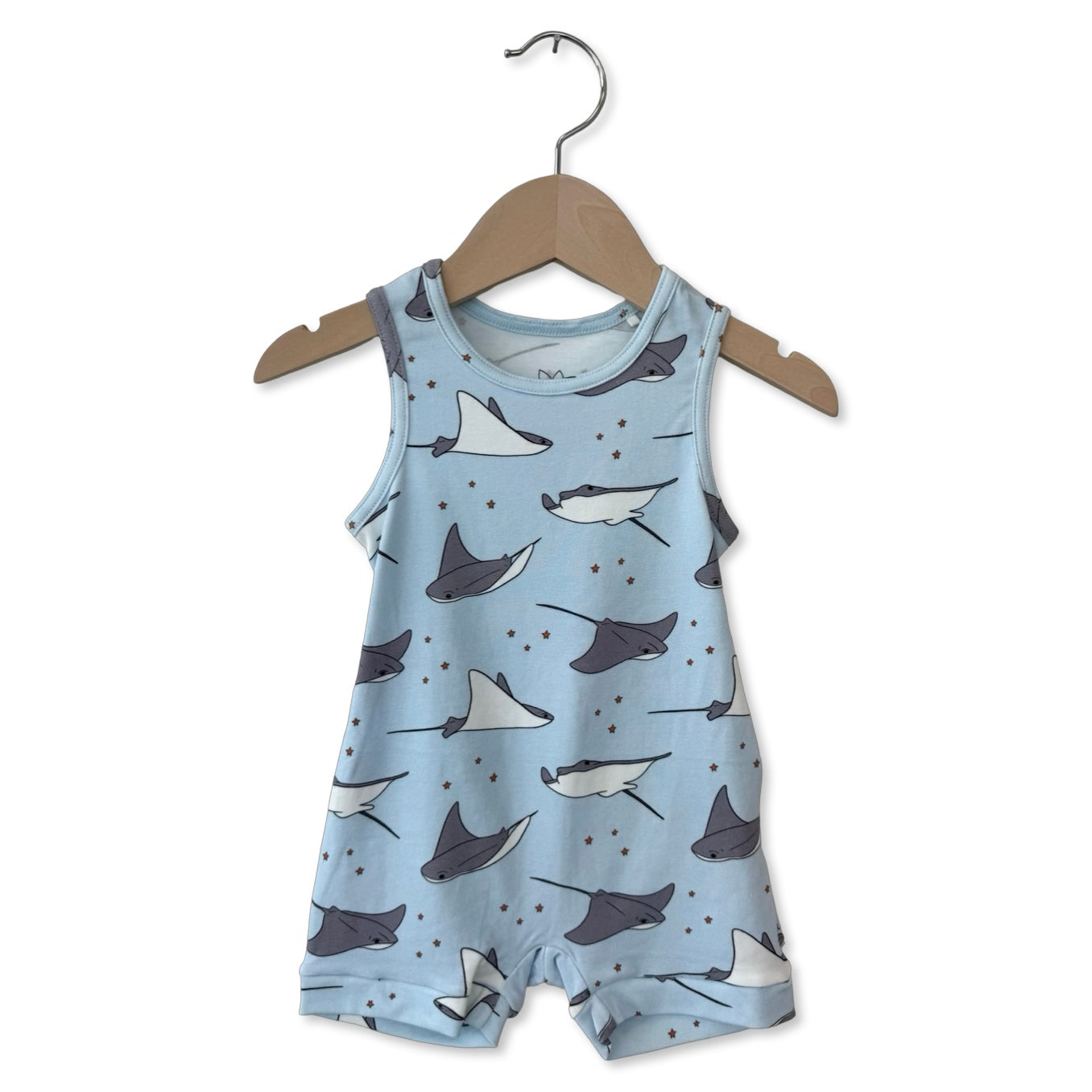 Stingray Stars Sleeveless Shorty Romper Luxe Edition | Cotton Bamboo Blend