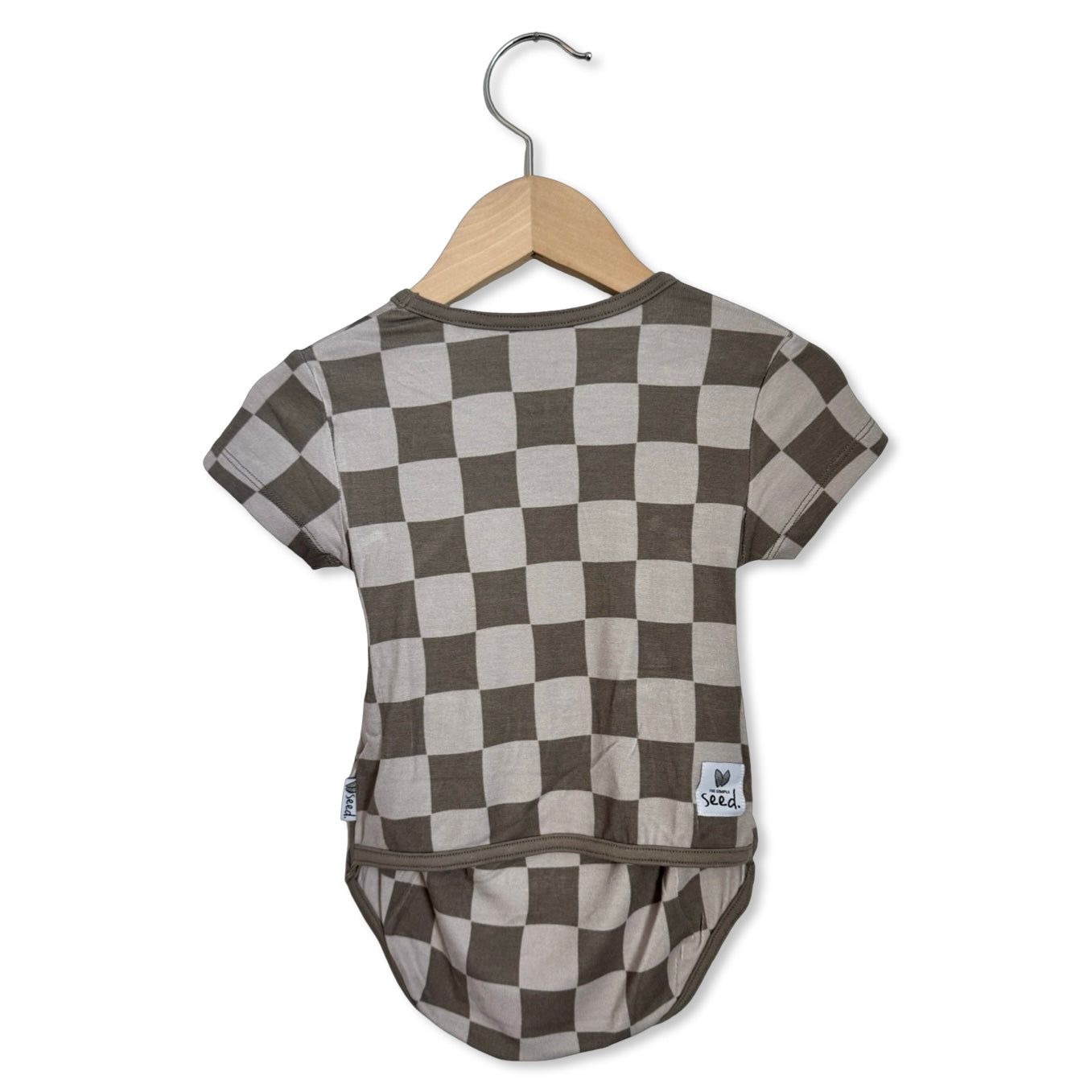 Cocoa Check Short Sleeve Snuggle Bug Bodysuit