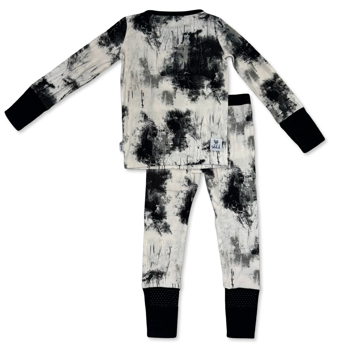 Caden & Crew Black Art All Wrapped Up Kid's Two Piece Jammie Set