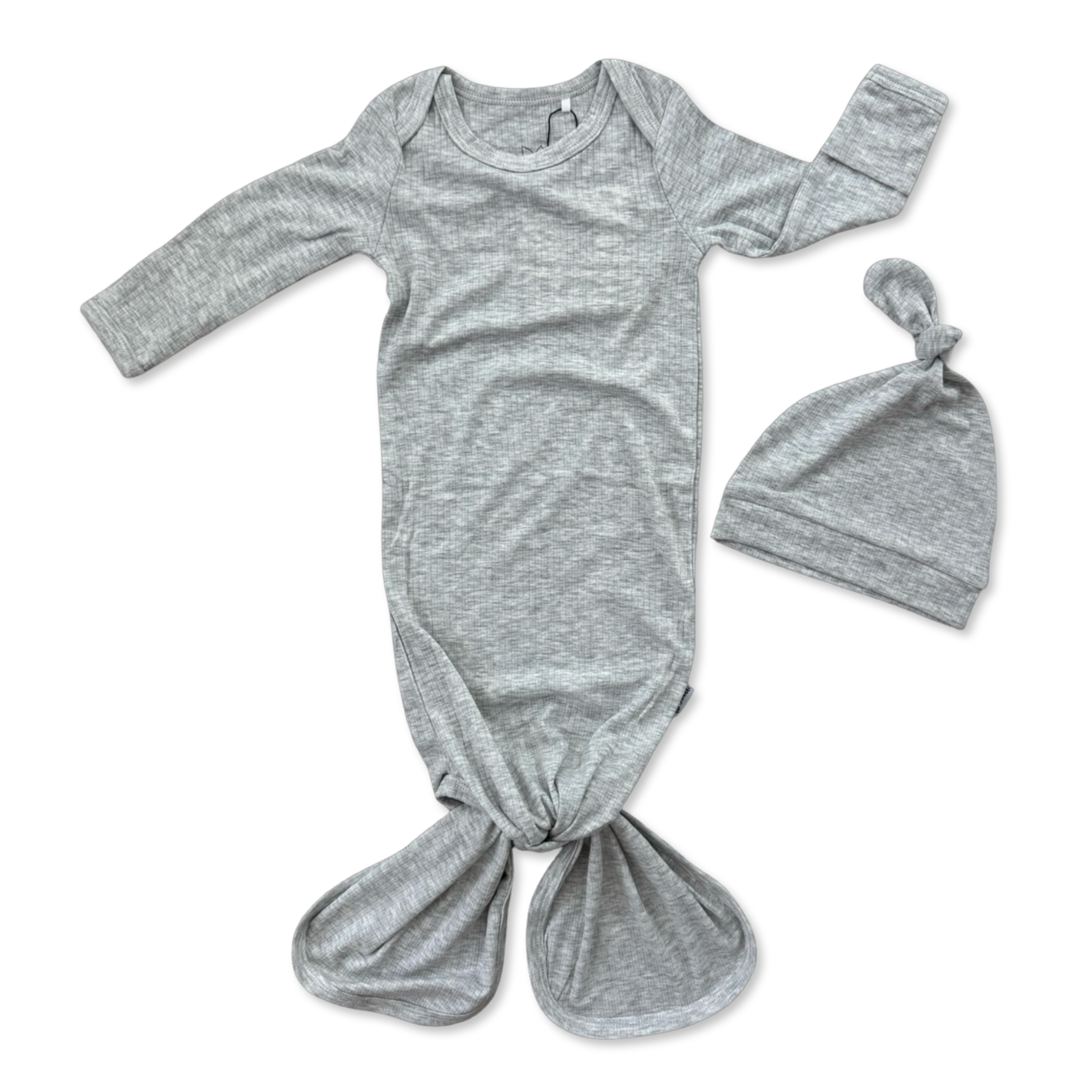 Salt Ribbed Knotted Gown & Beanie