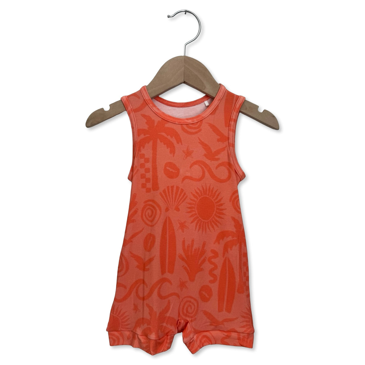 Peachy Beach Sleeveless Shorty Romper