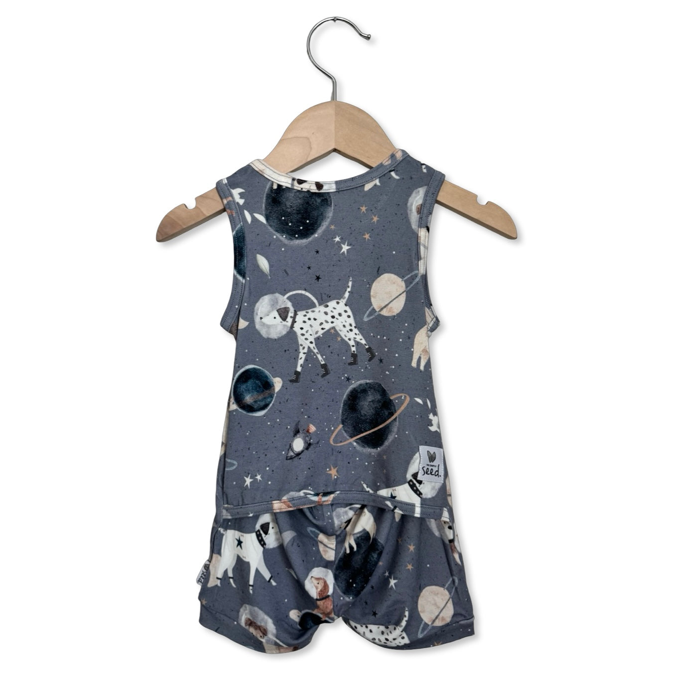 Space Paws Sleeveless Shorty Romper Luxe Edition | Cotton Bamboo Blend