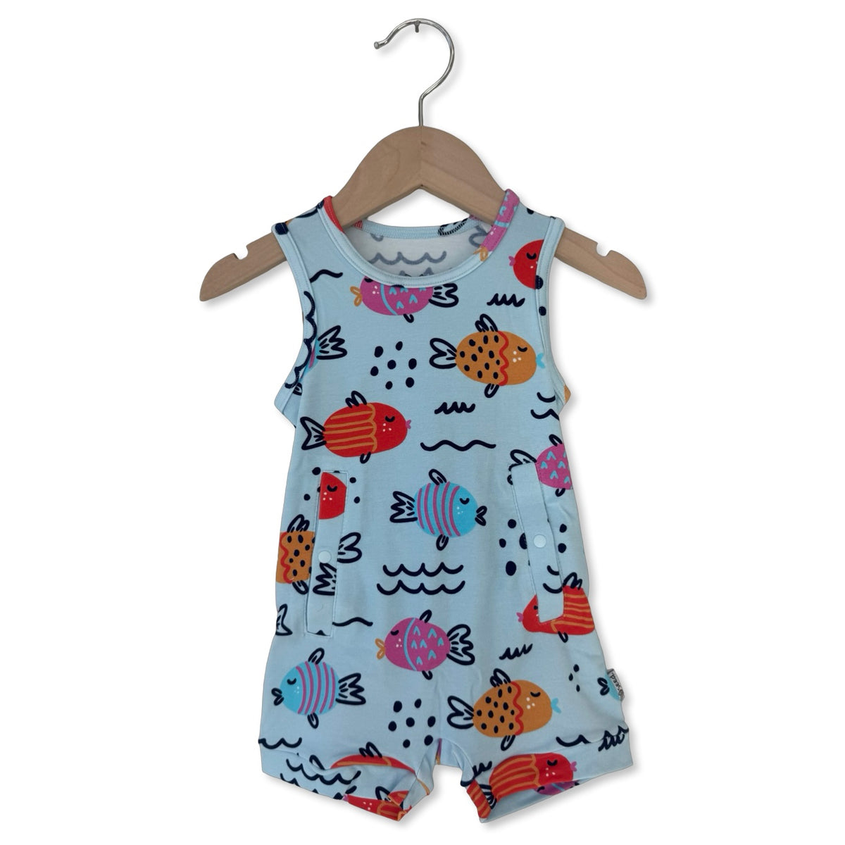 Fishy Kiss Adaptive Tube Access Sleeveless Shorty Romper