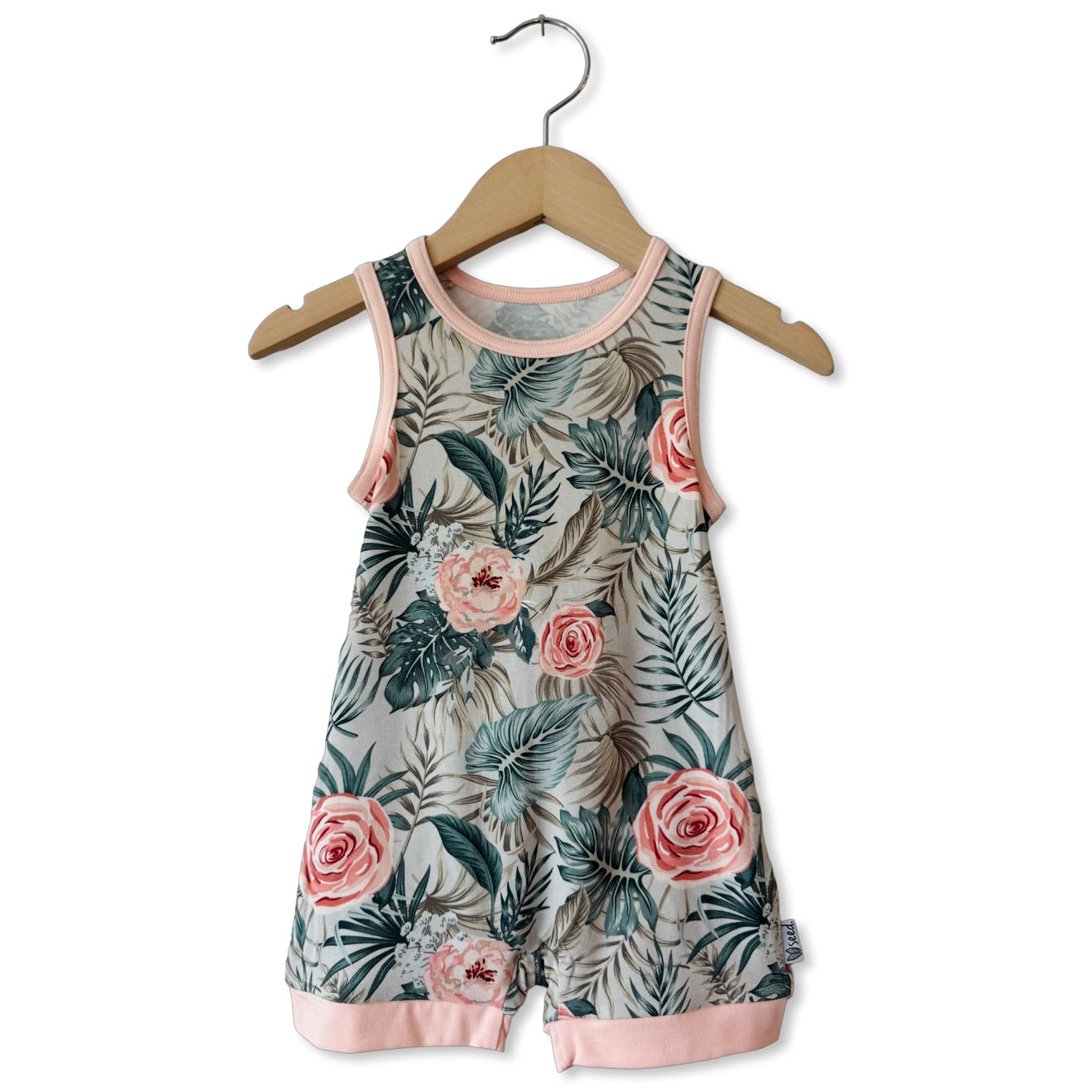 Peony Tropic Sleeveless Shorty Romper