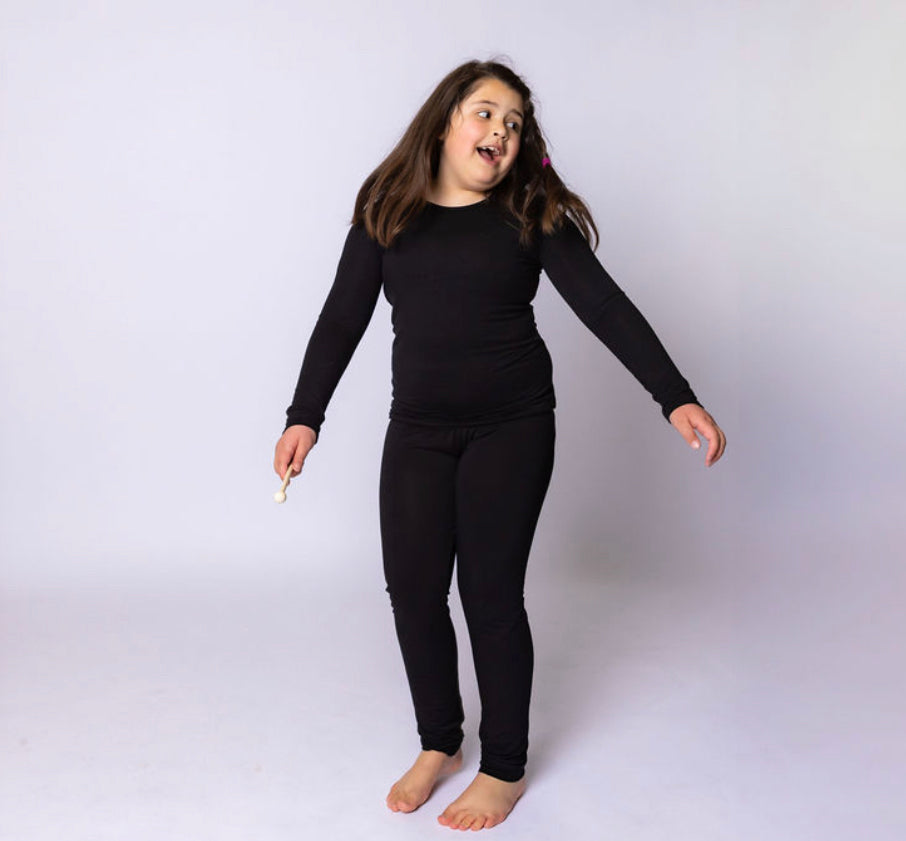 Black Two Piece Kid's Jammie Set *read description