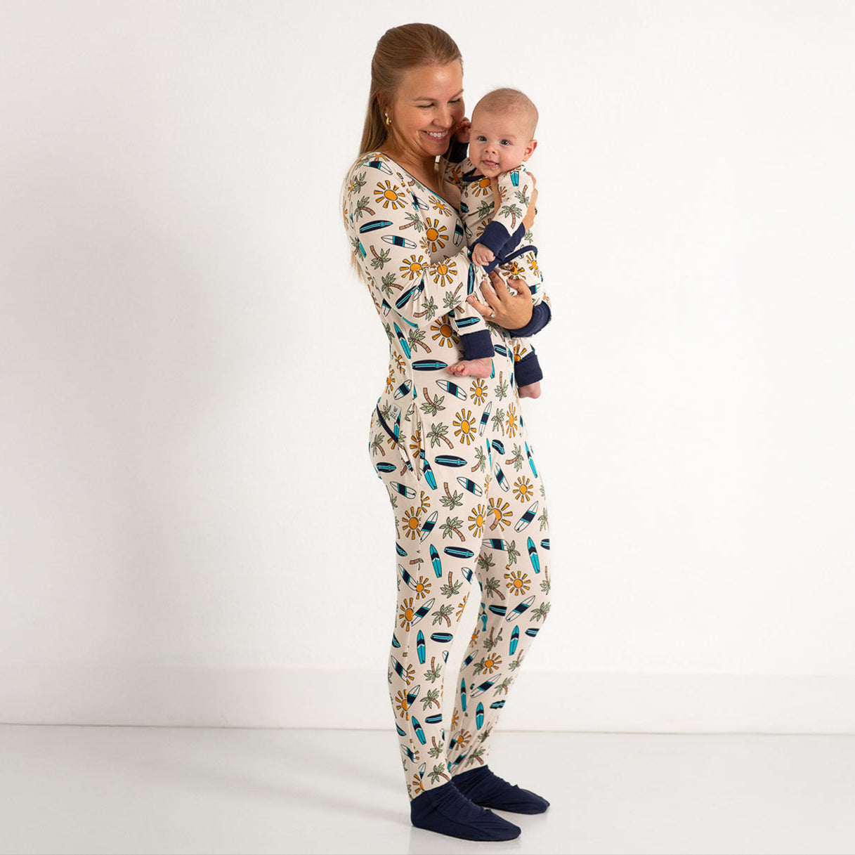 Surfs Up At Your Leisure Snap Down Adult Romper