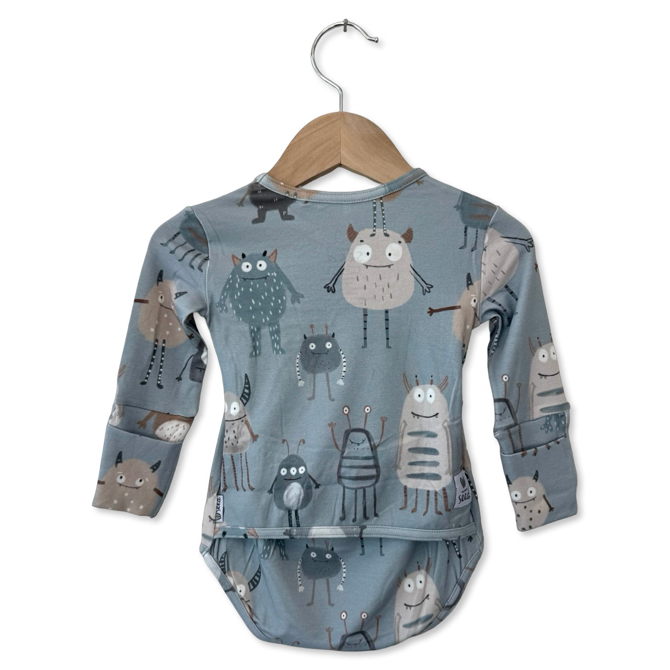 Blue Little Monsters Snuggle Bug Long Sleeve Bodysuit
