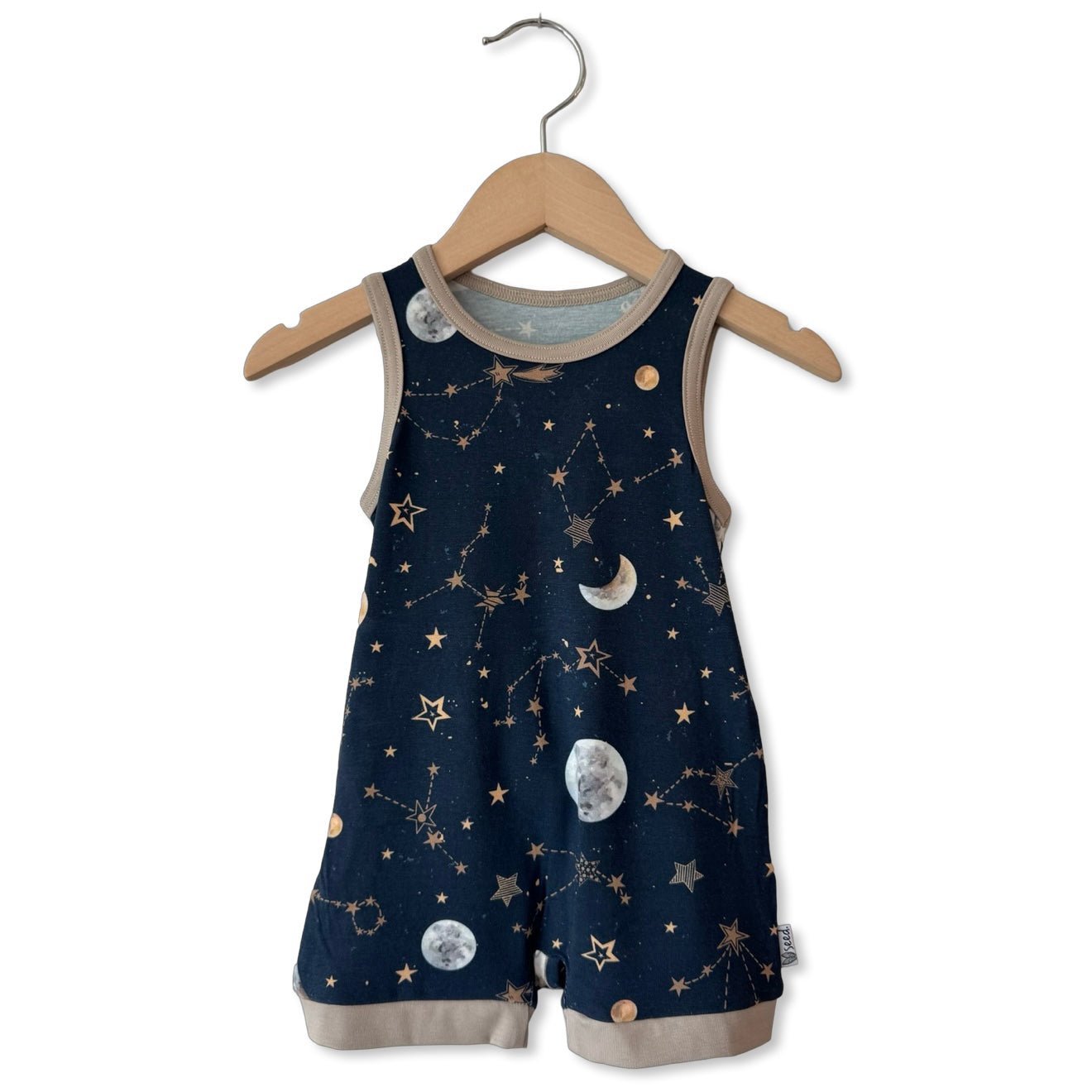 Starry Night Sleeveless Shorty Romper