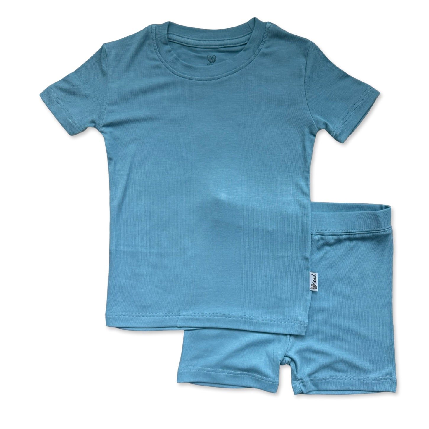Blue Jay Mini Ribbed Two Piece Kid's Short Jammie Set (6-12/14)