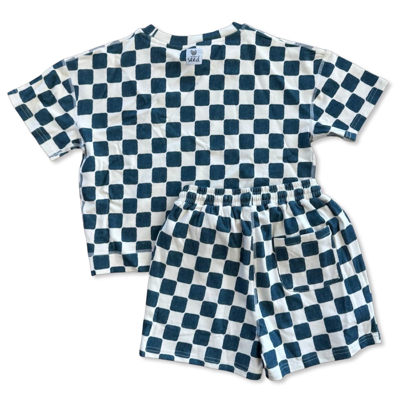 Checker Me Out CALM CLOUD Short Set