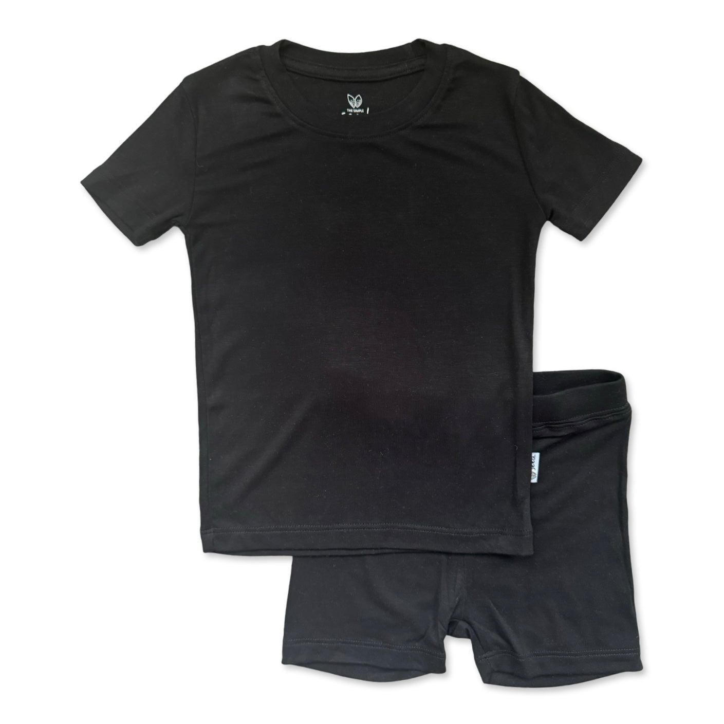 Black Mini Ribbed Two Piece Short Jammie Set (18-24 mth- 5T)