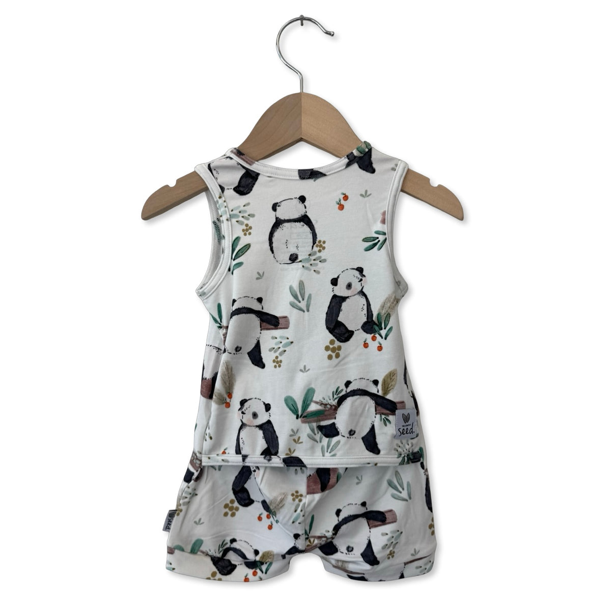 Panda Pals Adaptive Tube Access Sleeveless Shorty Romper