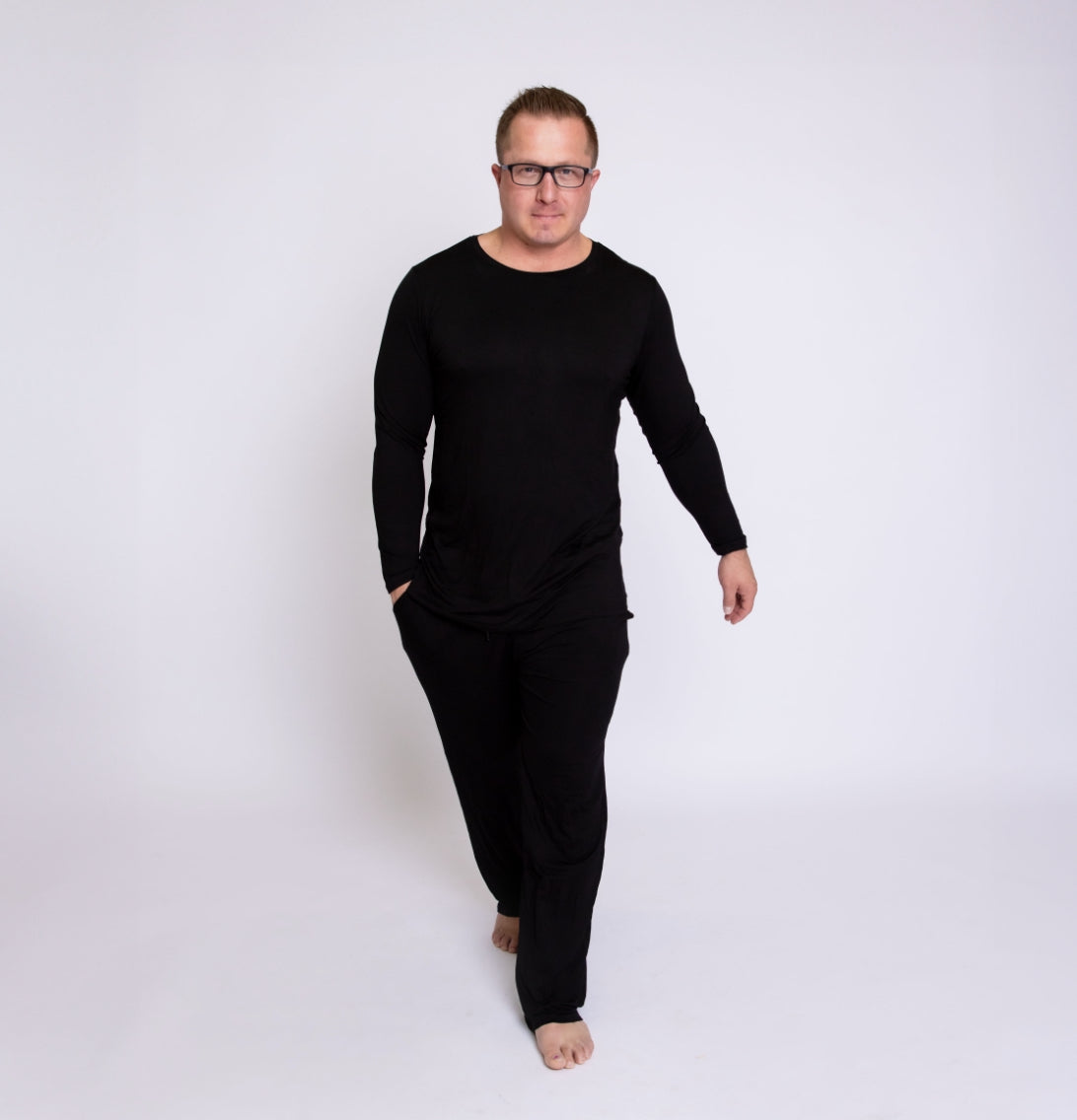 Black Relaxed Two Piece Jammie Set