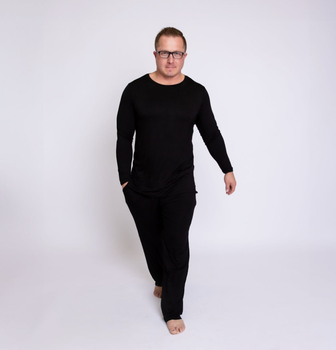 Black Two Piece Relaxed Jammie (3x-5x)