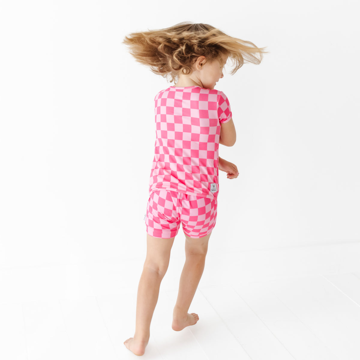 Bubble Gum Check Shorty Romper