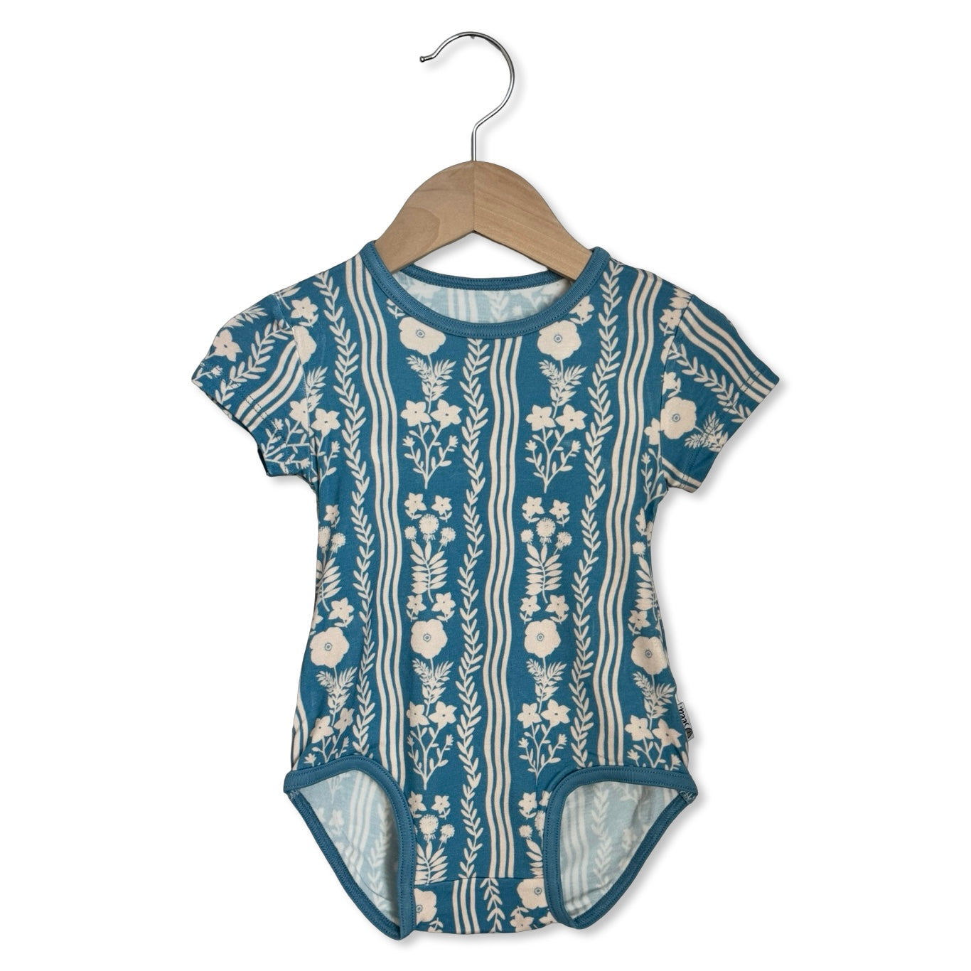 Whimsy Blue Short Sleeve Snuggle Bug Bodysuit