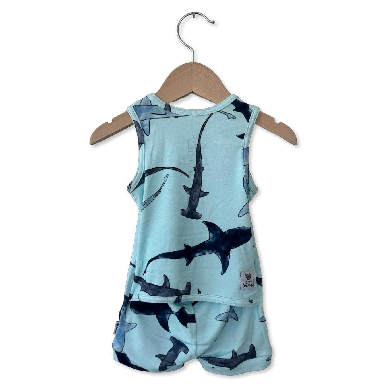 Shiver Me Shark Sleeveless Shorty Romper Luxe Edition | Cotton Bamboo Blend
