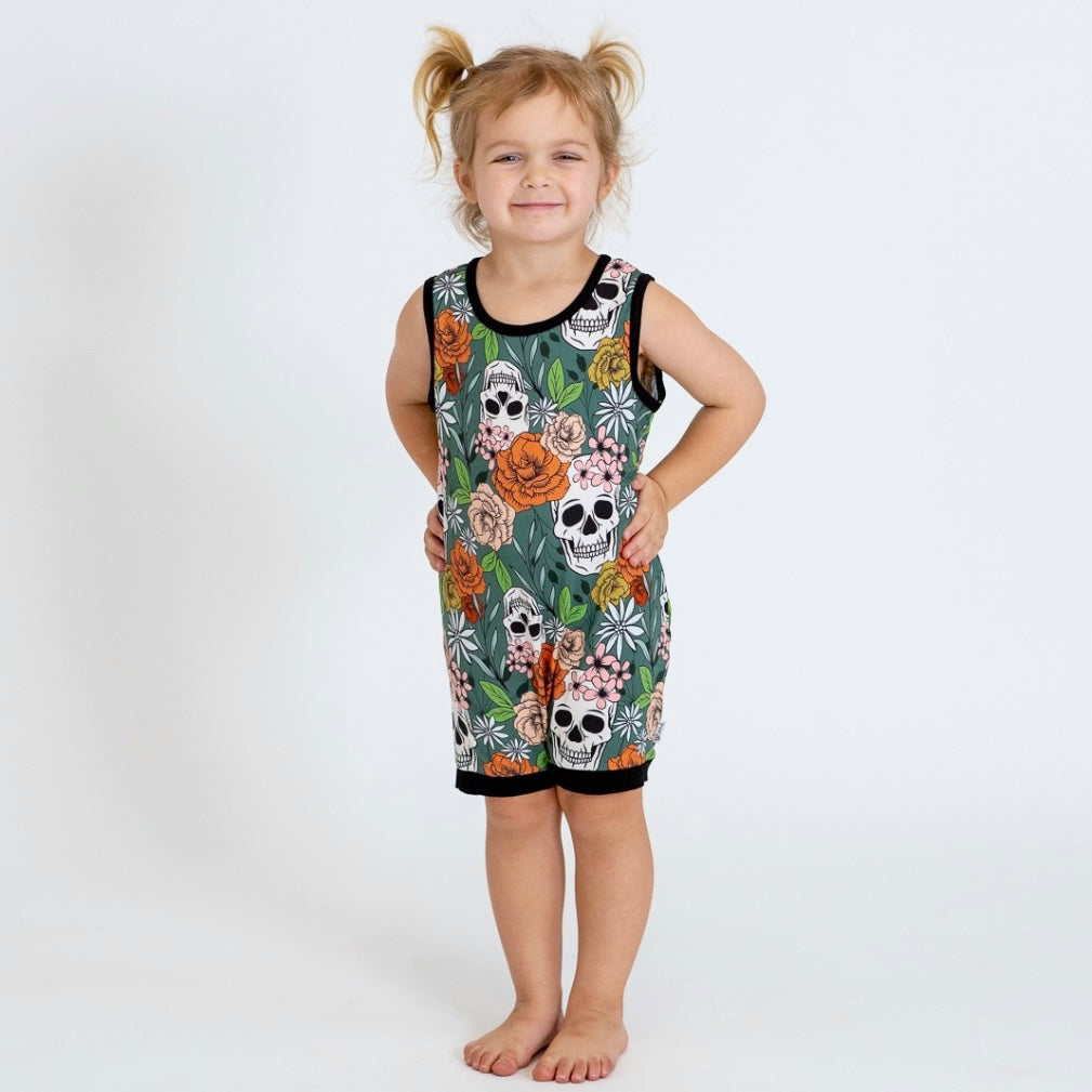 Sweet & Skully Sleeveless Shorty Romper