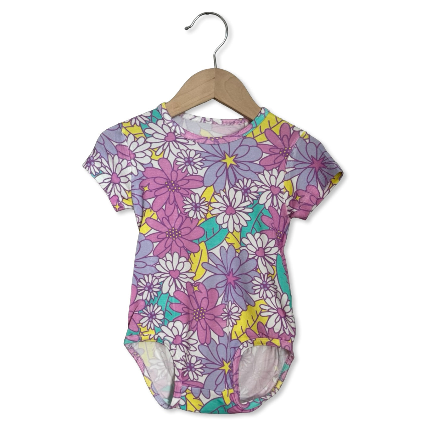 Flower Power Short Sleeve Snuggle Bug Bodysuit