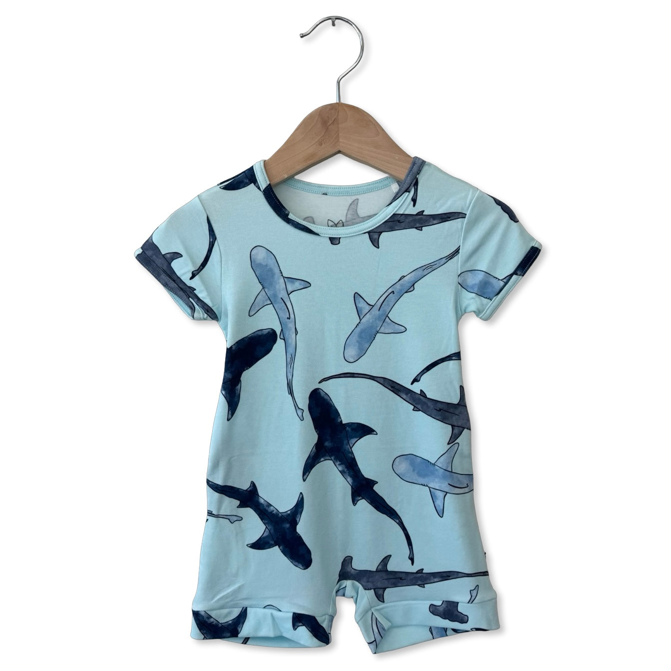 Shiver Me Shark Shorty Romper Luxe Edition | Cotton Bamboo Blend