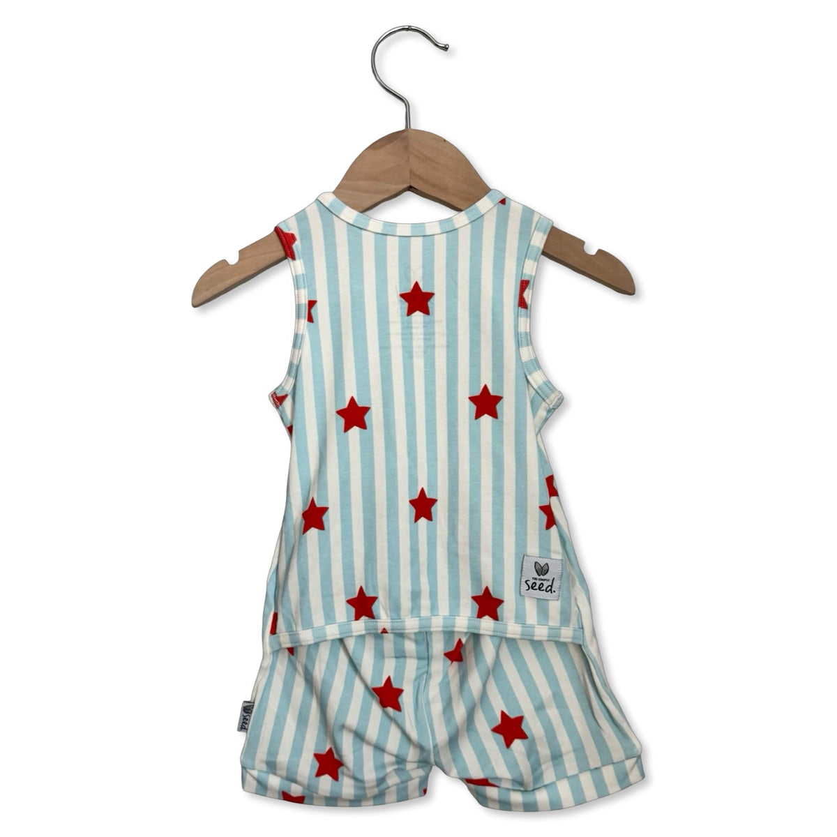 Stars & Stripes Sleeveless Shorty Romper Luxe Edition | Cotton Bamboo Blend