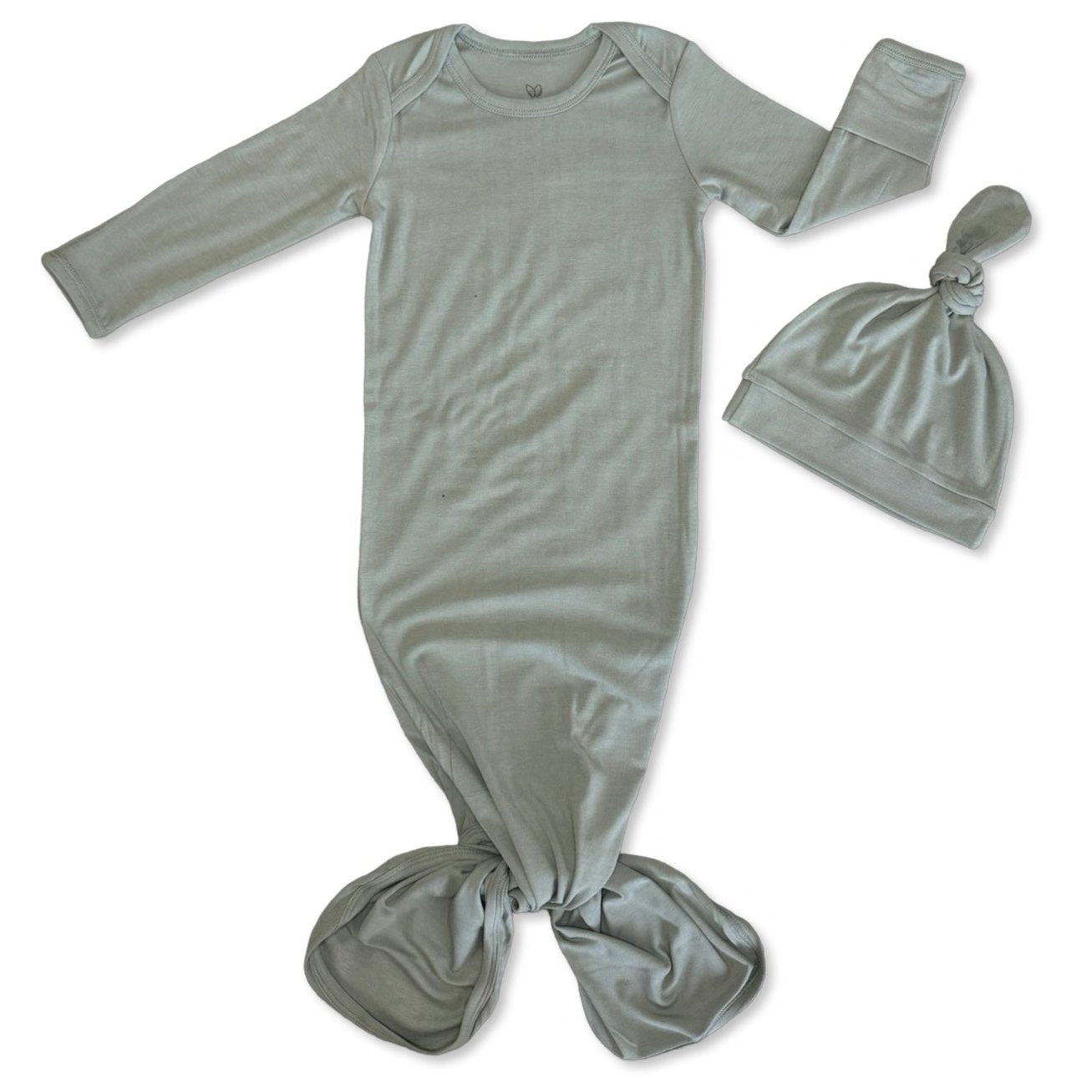 Seagrass Mini Ribbed Knotted Gown & Beanie
