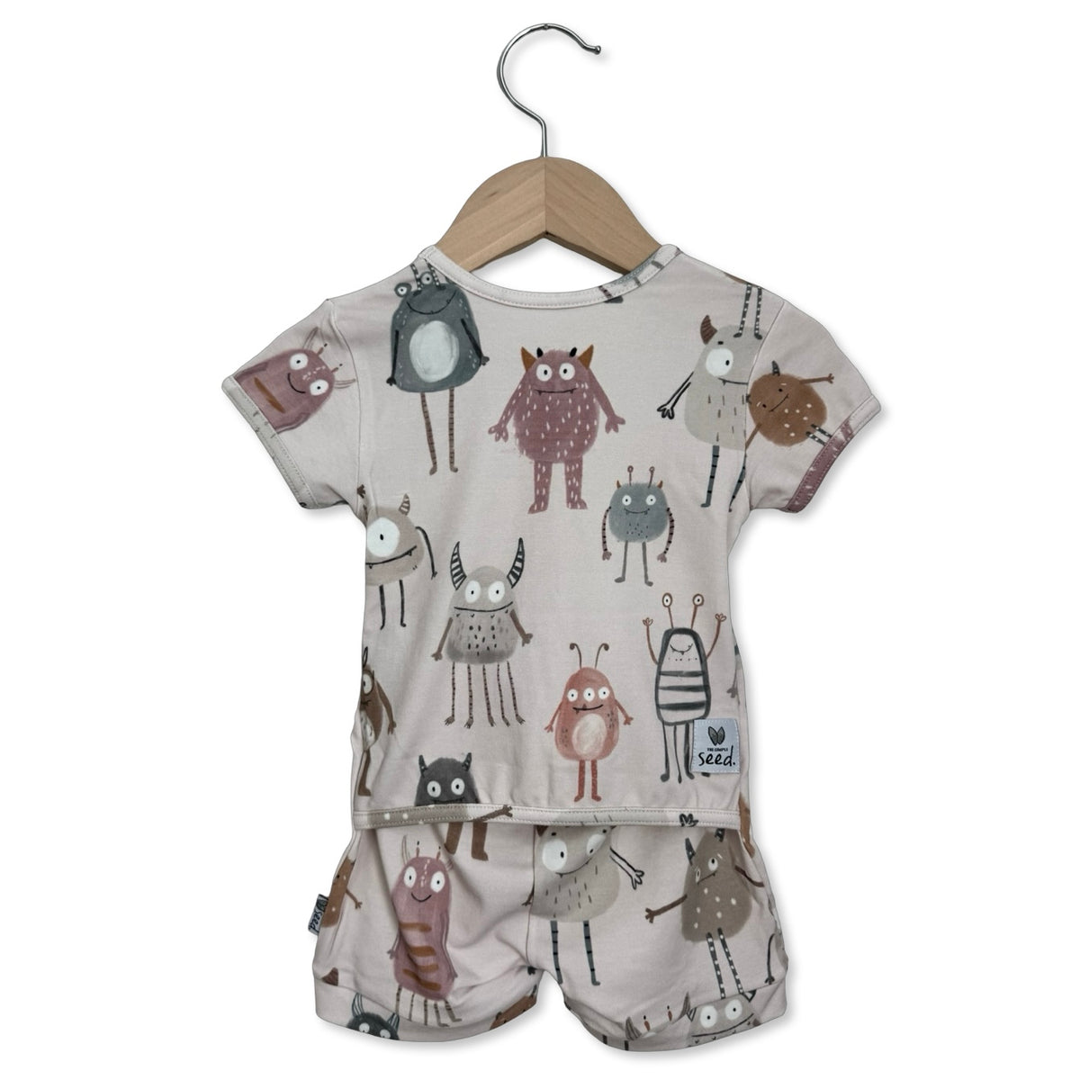 Pink Little Monsters Shorty Romper Luxe Edition | Cotton Bamboo Blend