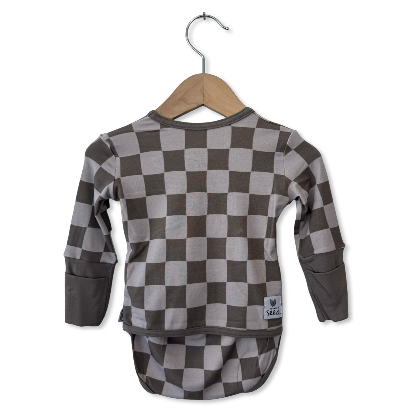 Cocoa Check Snuggle Bug Long Sleeve Bodysuit