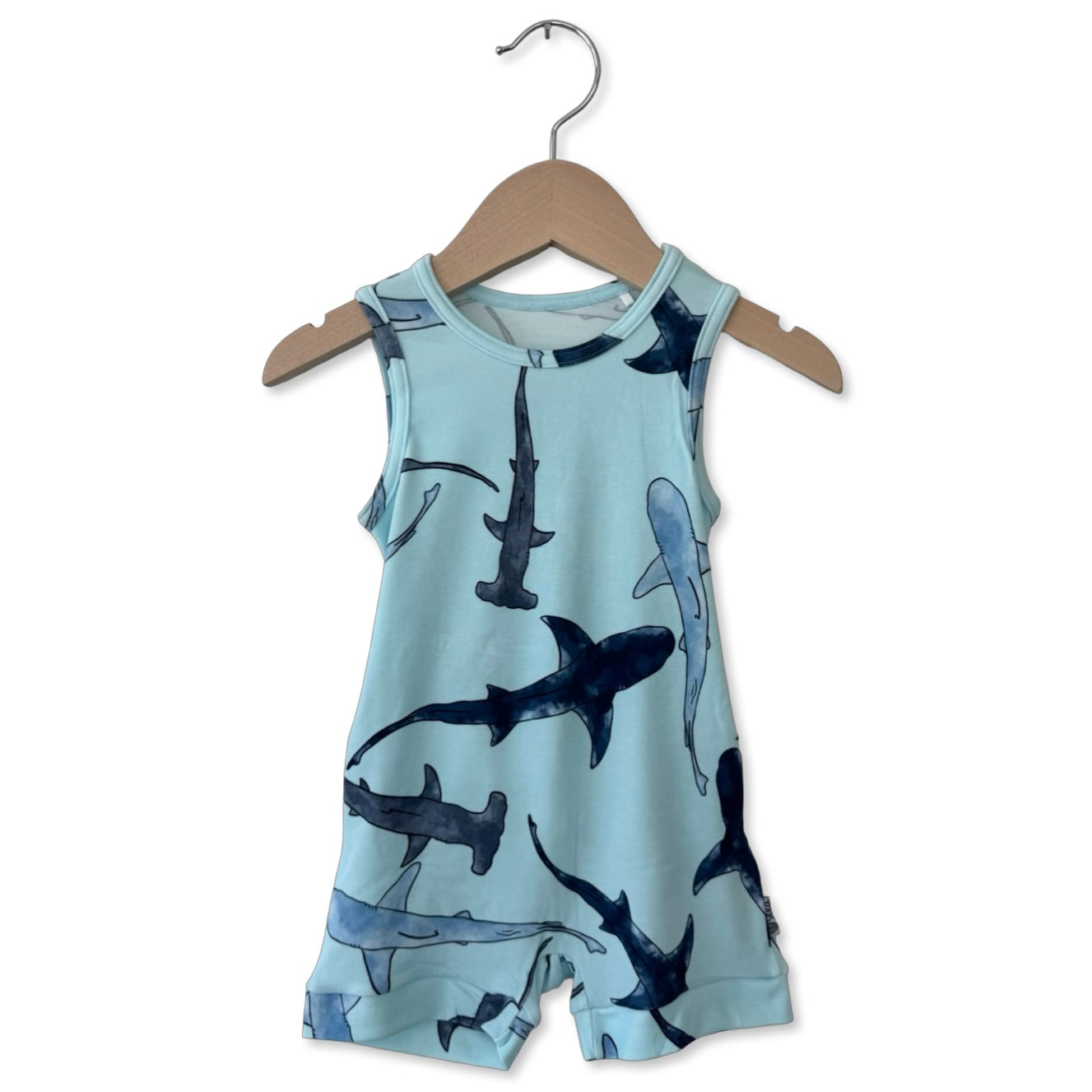 Shiver Me Shark Sleeveless Shorty Romper Luxe Edition | Cotton Bamboo Blend