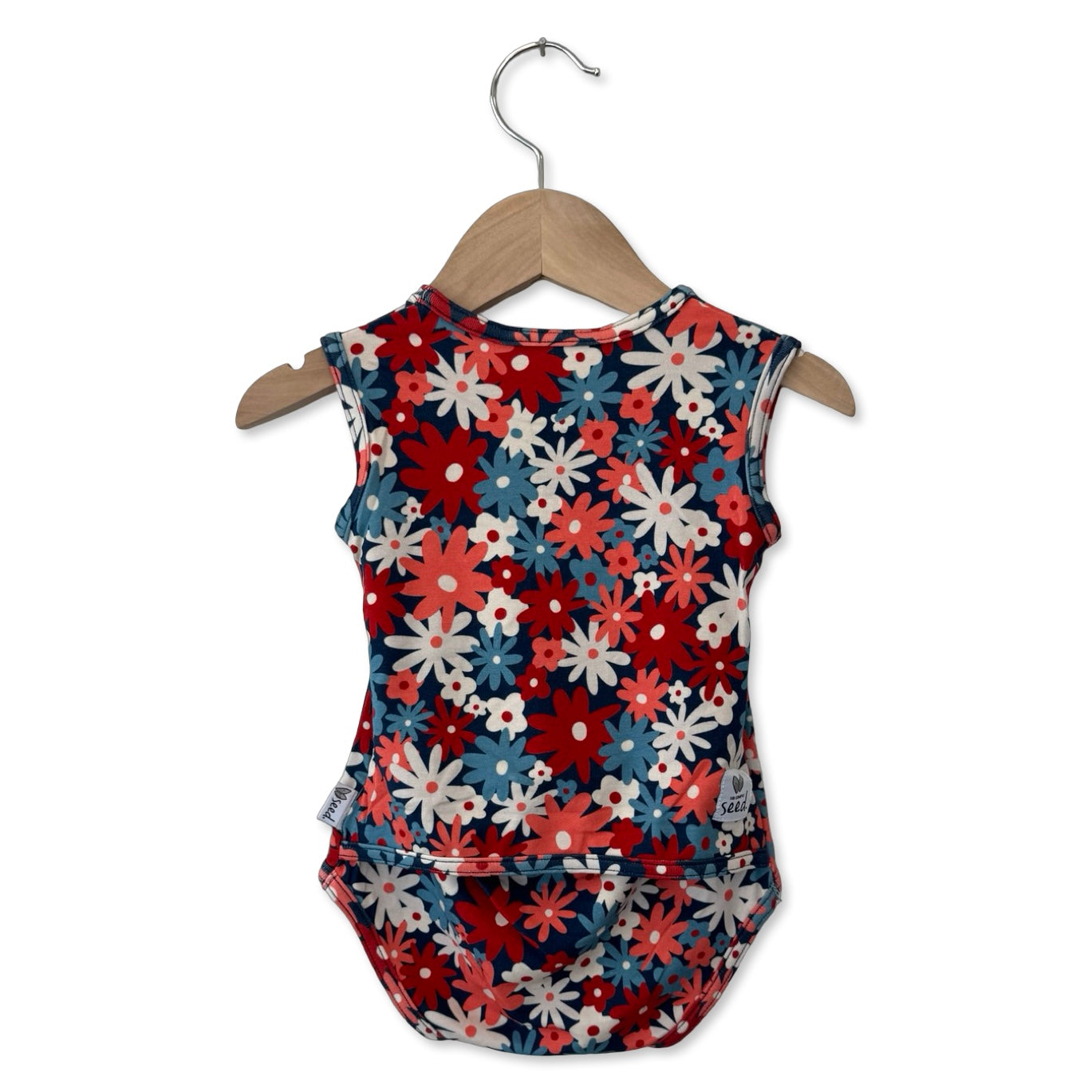 Freedom Floral Snuggle Bug Sleeveless Bodysuit