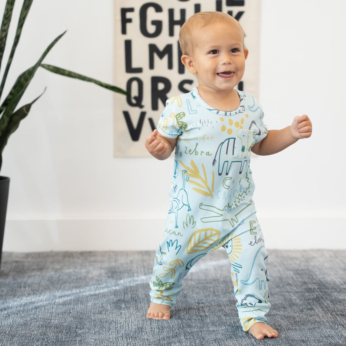 A to Zebra Short Long Romper Luxe Edition | Cotton Bamboo Blend