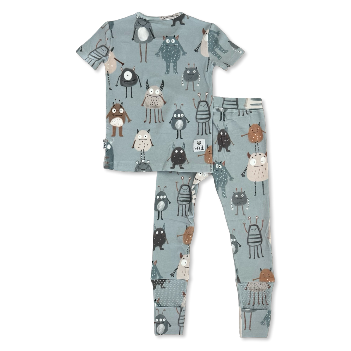 Children's pajama set with animal pattern on a white background
