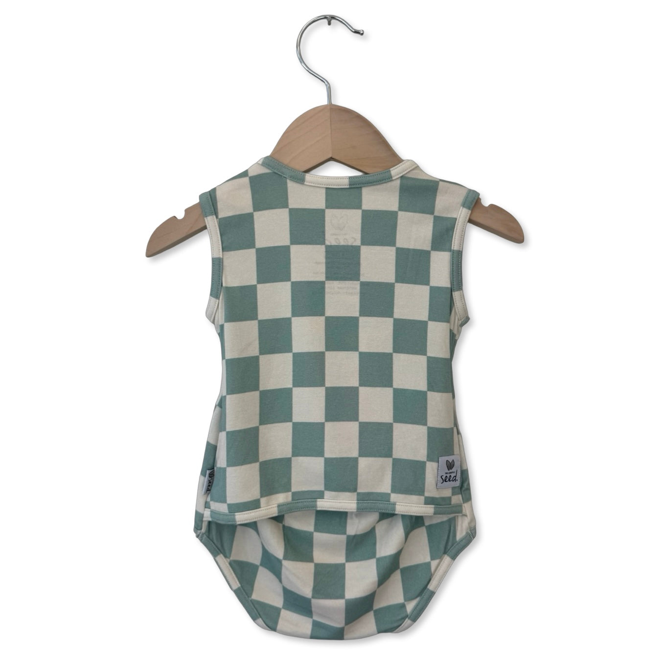 Tidepool Check Sleeveless Snuggle Bug Bodysuit
