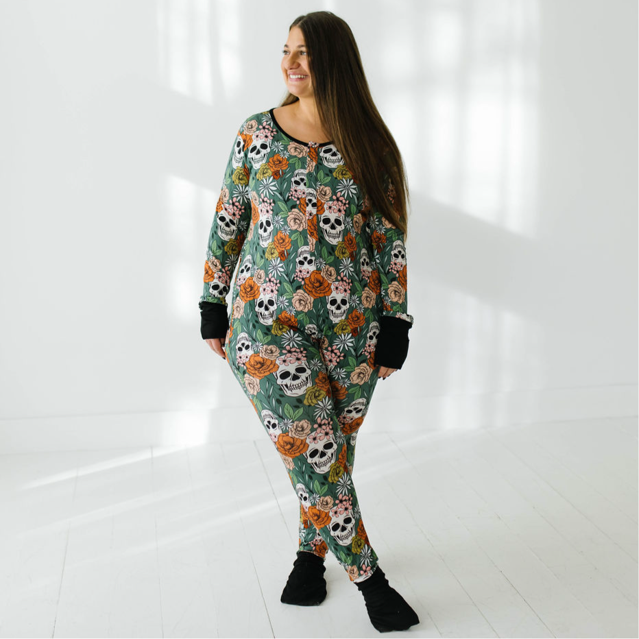Sweet & Skully At Your Leisure Snap Down Adult Romper