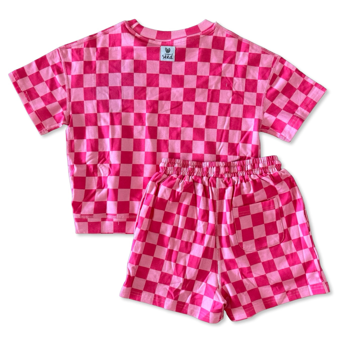 Bubble Gum Check CALM CLOUD Short Set
