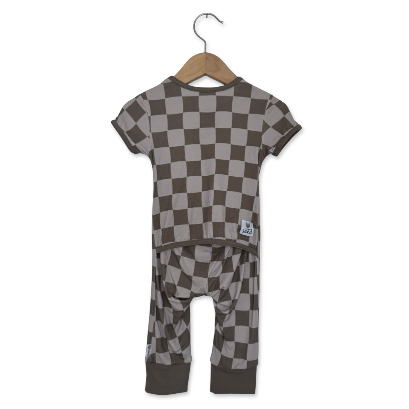 Cocoa Check Kid's Short Long Romper