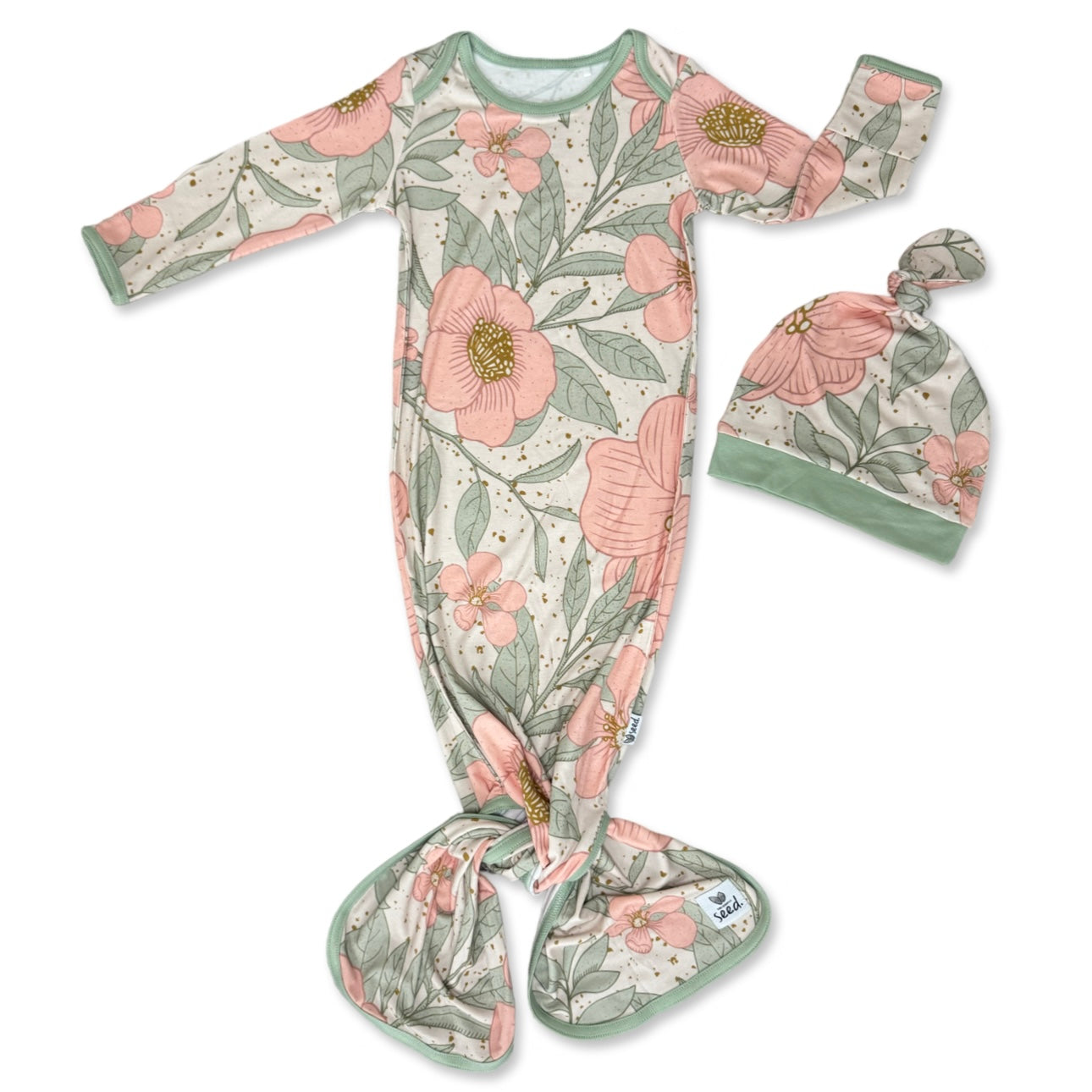 Petal Me Pink Knotted Gown & Beanie