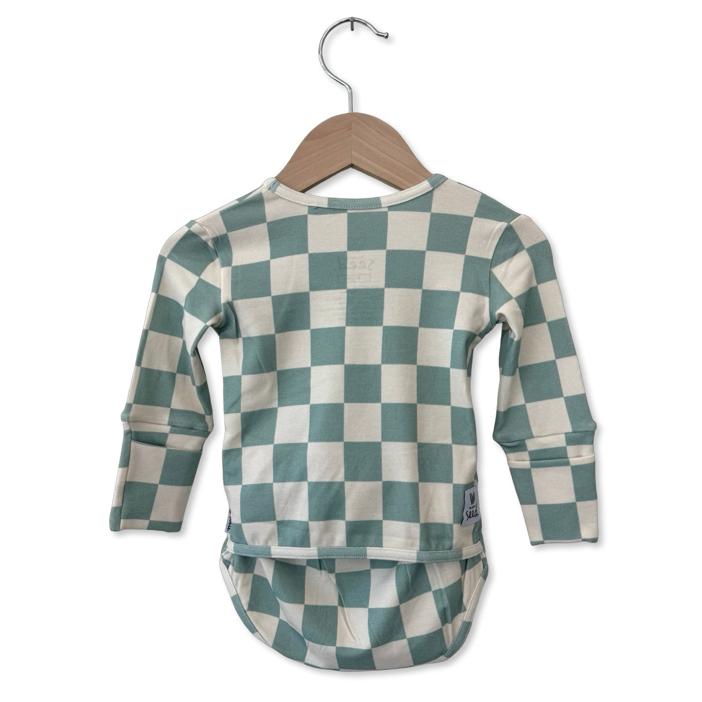 Tidepool Check Snuggle Bug Long Sleeve Bodysuit
