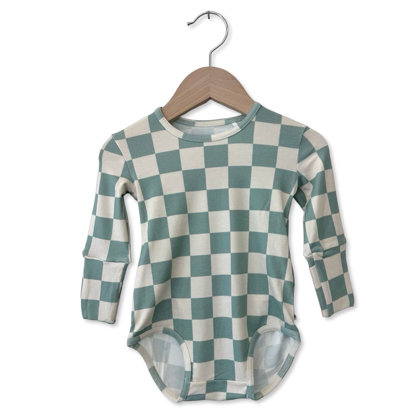 Tidepool Check Snuggle Bug Long Sleeve Bodysuit