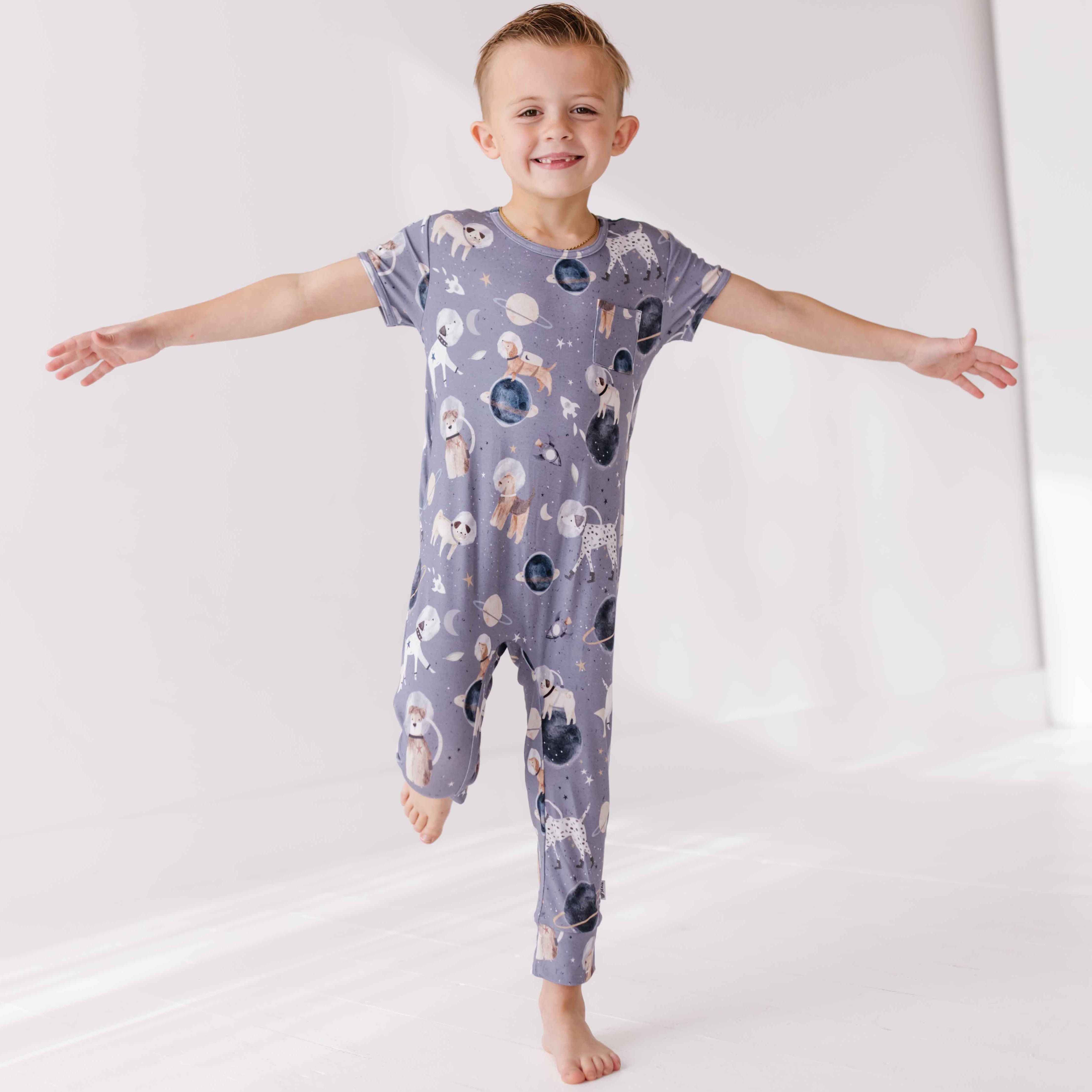 Space Paws Short Long Romper