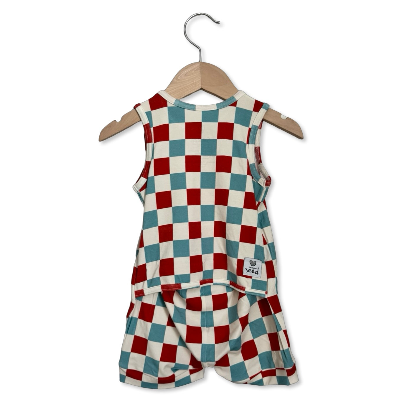 Liberty Check Sleeveless Shorty Romper Luxe Edition | Cotton Bamboo Blend